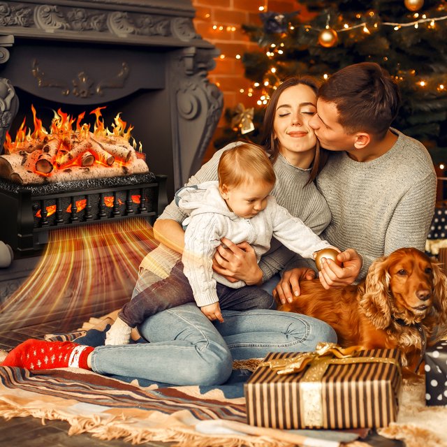 KISSAIR Electric Fireplace 20.53 in x 11.51 in Floor Standing, 5100 BTU, Electric Indoor Fireplace