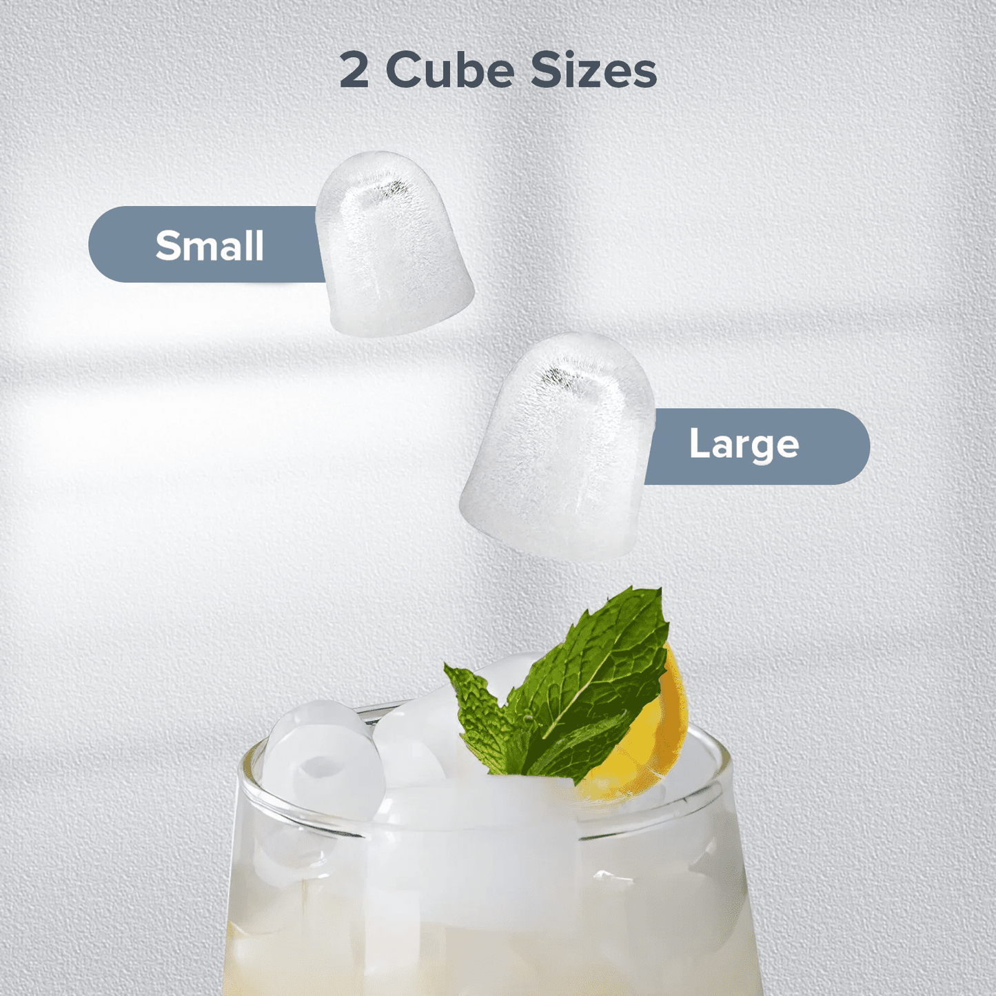 Auseo Countertop Ice Maker Machine, 26Lbs/24H, S/L 2 Size Ice Cube, Timer, Self-Cleaning, Portable Ice Machine with Handle and Ice Scoop