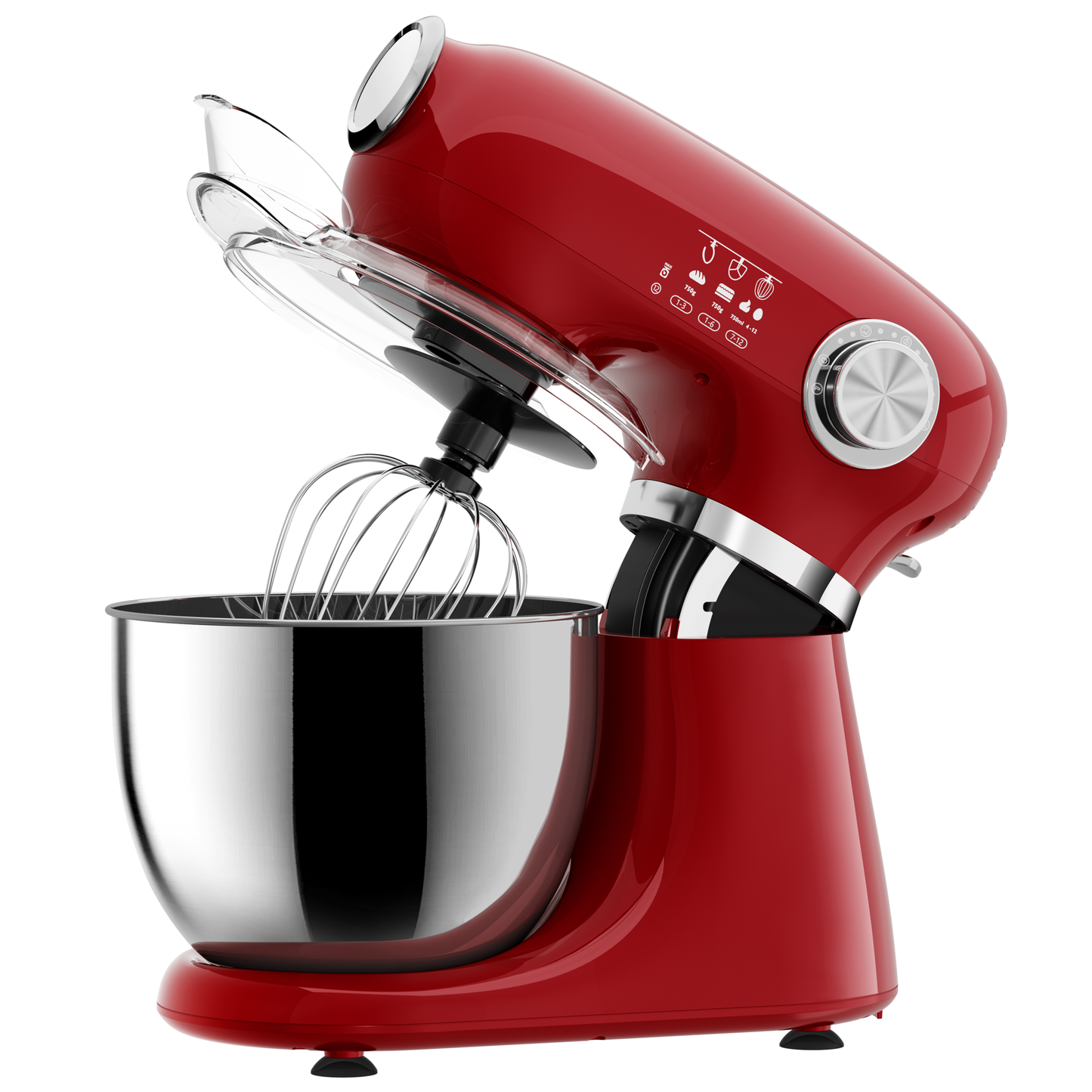 Auseo New Stand Mixer,6-QT 12-Speed Tilt-Head Kitchen Electric Mixer with Bowl, Dough Hook, Beater, Whisk for Most Home Cooks, (Empire Red)