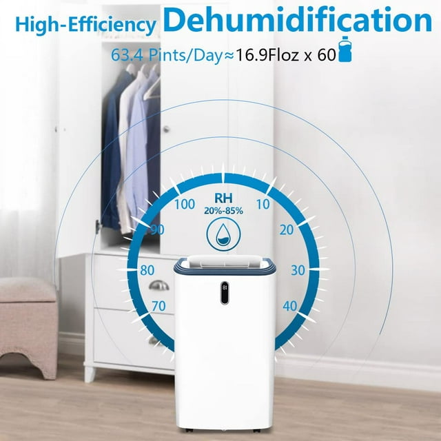 Auseo 10000BTU Portable AC, Cools to 700 Sq.ft Room, 3 in 1, with LED Display Remote Control, Window Kits, Universal Wheels