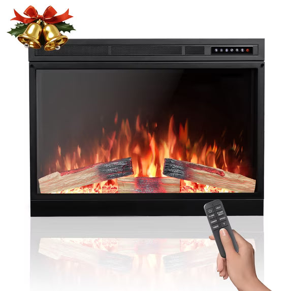 Auseo 39” Electric Fireplace Insert 750W 1500W Touch Screen with Remote Control