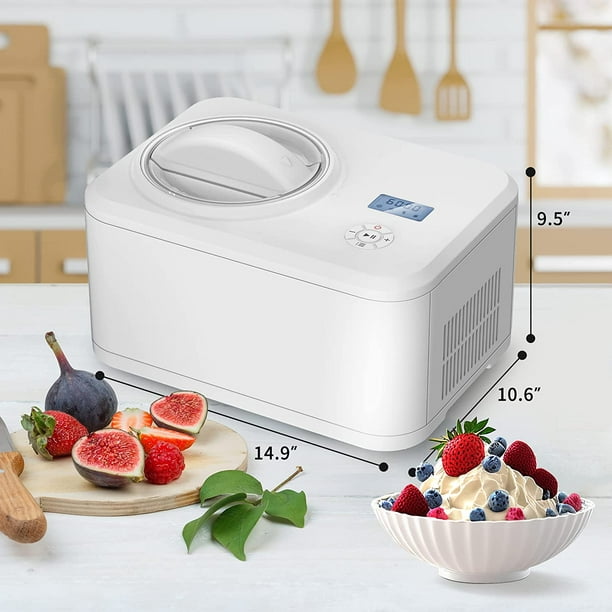 Auseo 1.5qt Ice Cream Maker with Compressor,Electric Automatic Ice Cream Machine,20lbs