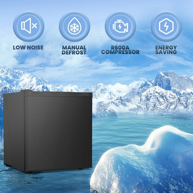 Auseo 1.1 Cu.ft Compact Upright Freezer with Reversible Single Door, Removable Shelves Free Standing Mini Freezer with Adjustable Thermostat for Home/Kitchen/Office-Black
