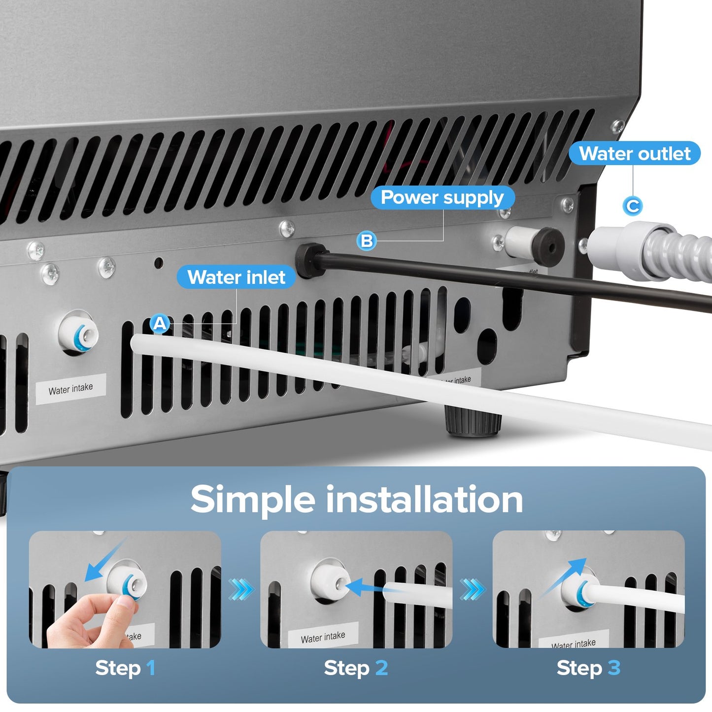 Auseo Commercial Crescent Ice Maker, 100Lbs/24H Stainless Steel, 64Pcs in 11-20 Mins, 2 Water Adding Modes, Companies/Families/Bars