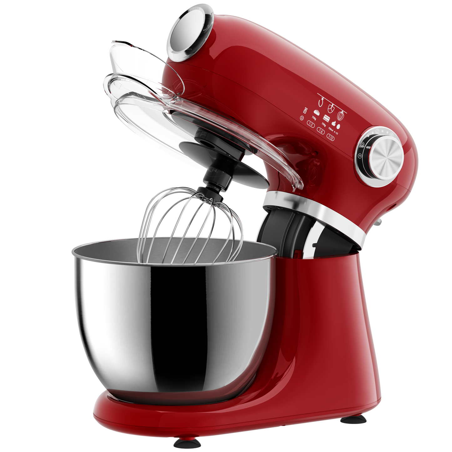 Auseo New Stand Mixer,6-QT 12-Speed Tilt-Head Kitchen Electric Mixer with Bowl, Dough Hook, Beater, Whisk for Most Home Cooks, (Empire Red)