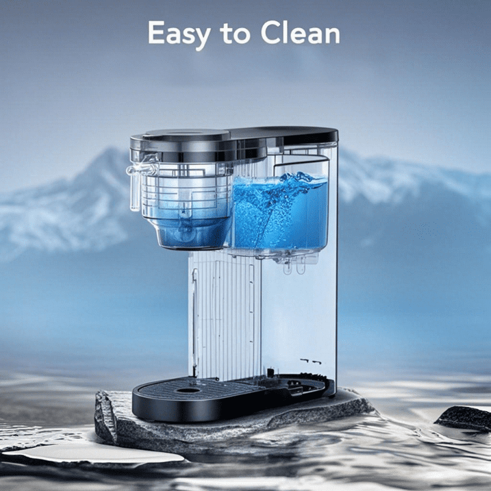 Auseo Single Serve Coffee Maker for Capsules & Grounds, 5 Brew Sizes (6-14 Oz), Adjustable Height, Compact Design, Fast & Easy Cleaning, Perfect for Home/Office/Travel, Black