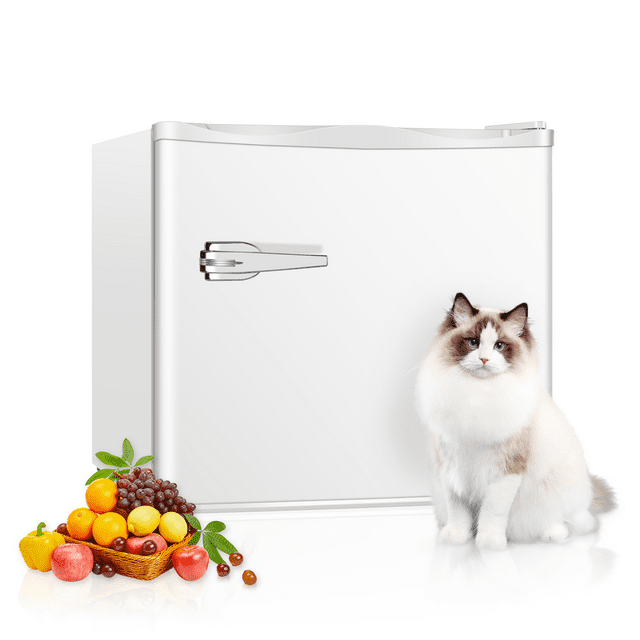 Auseo 1.2 Cu.ft Upright Compact Freezer Mini Freezer with Handle Reversible Single Door Energy Saving Adjustable Temperature Quiet Operation