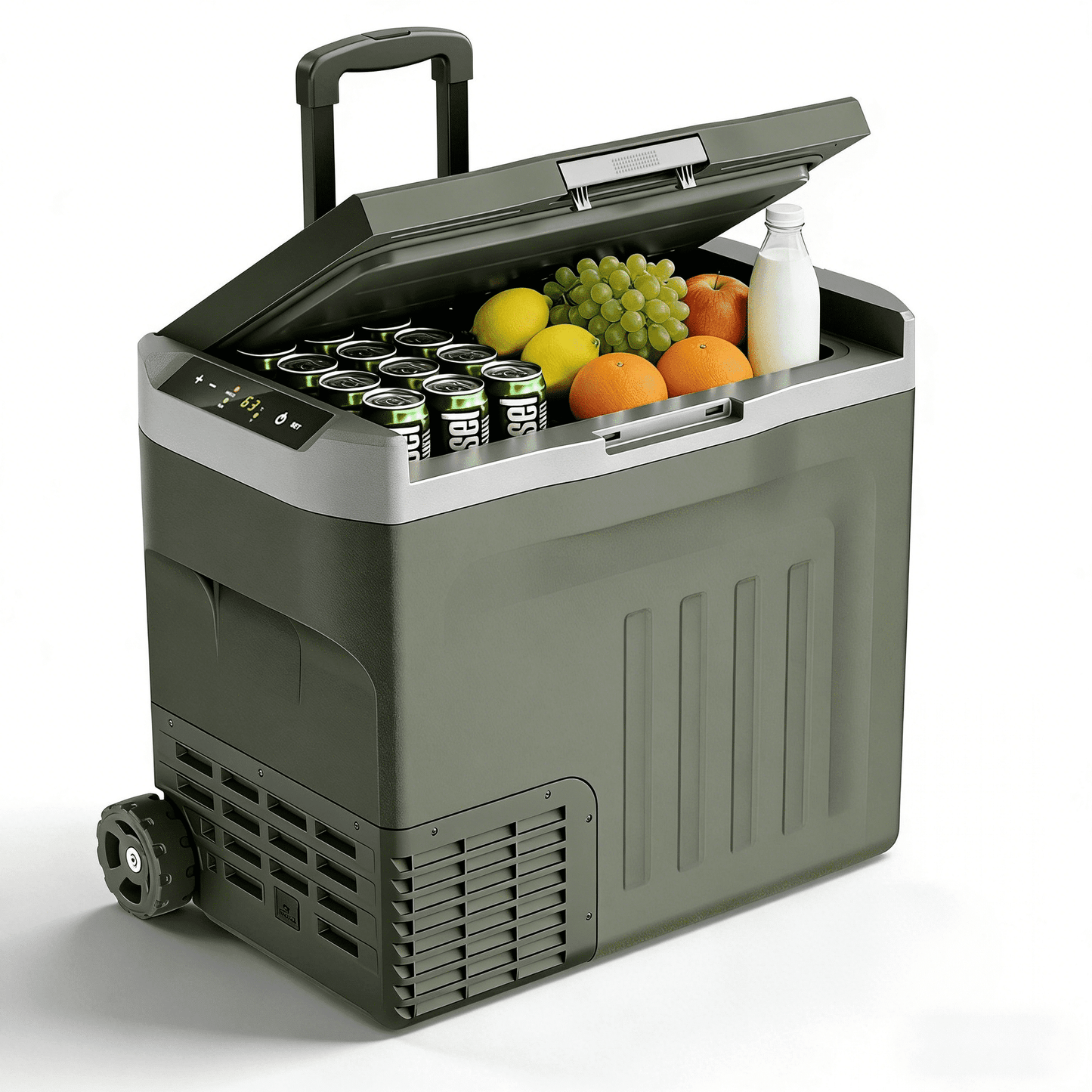 Auseo 12/24 Volt Car Refrigerator 42 Quart Portable Fridge Freezer for RV Truck Camping with AC/DC Power,Compressor Cooler Temperature Control -4°F to 68°F ,Green