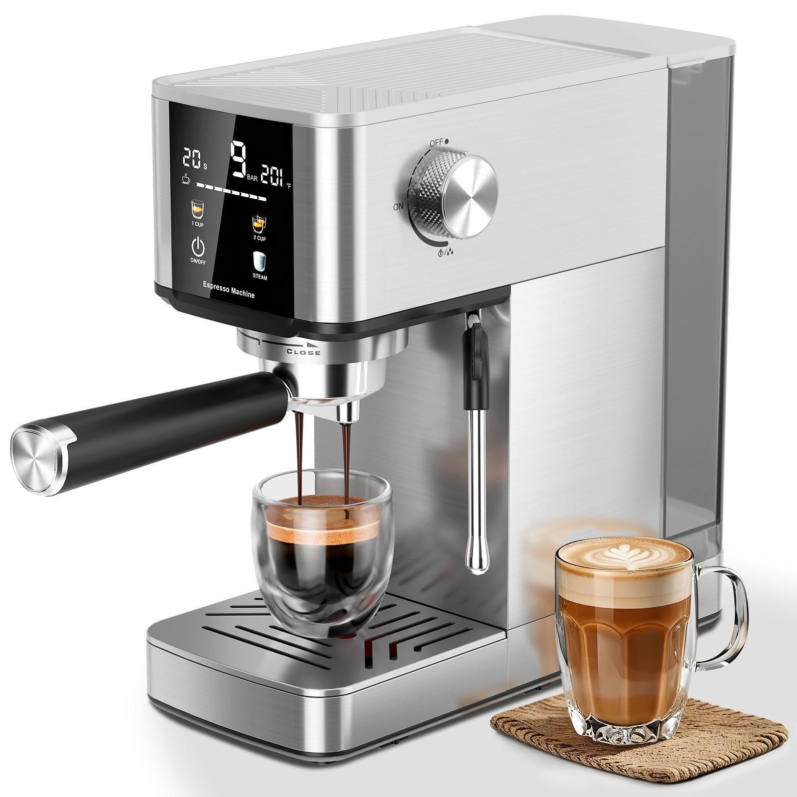 Auseo 20 Bar Coffee Maker with Color Touchscreen, Espresso Machine wit
