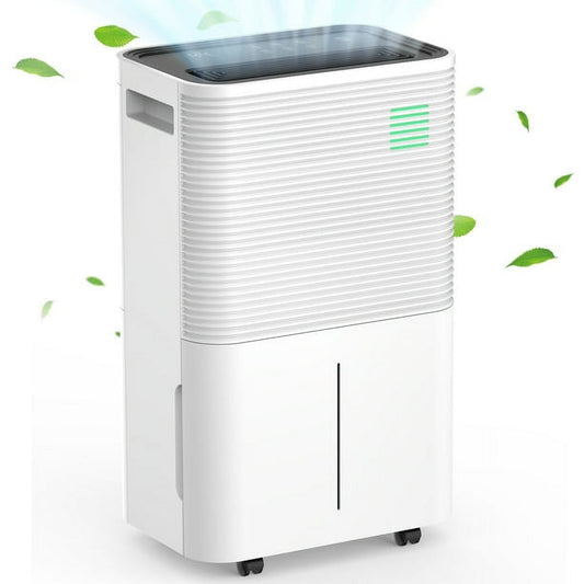 Auseo 45 Pints Dehumidifiers with handle, Dehumidifier with Drain Hose, 3 Operation Modes, 24H Timer, Portable Dehumidifier for Basement/Bathroom/Laundry Room
