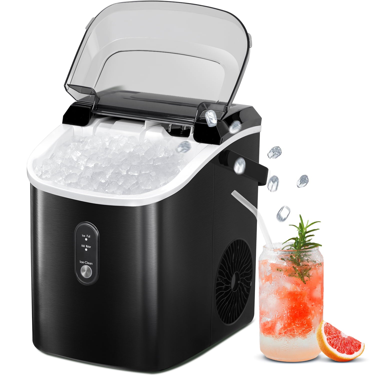 Stainless Steel 33 lbs Countertop Ice Cubes Machine Portable Compact Ice  Maker