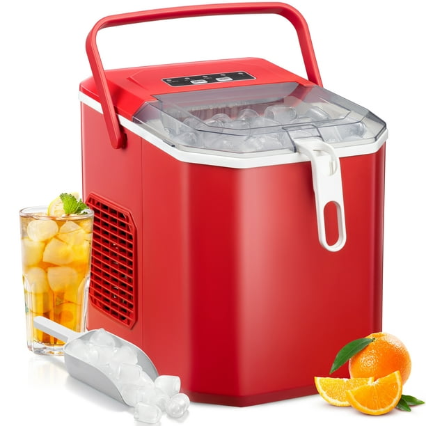 Auseo Countertop Ice Maker, Portable Ice Machine with Handle