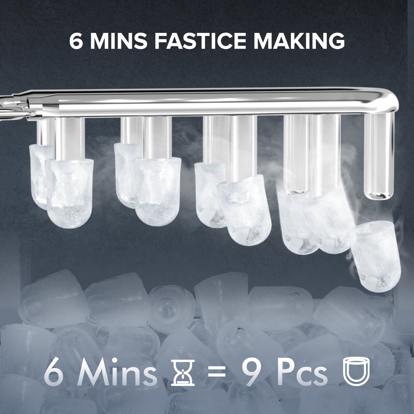 Auseo Countertop Ice Maker, Portable Ice Machine with Self-Cleaning, 26Lbs/24H, 9 Ice Cubes Ready in 6 Mins, for Home/Kitchen/Bar, Garnet Red