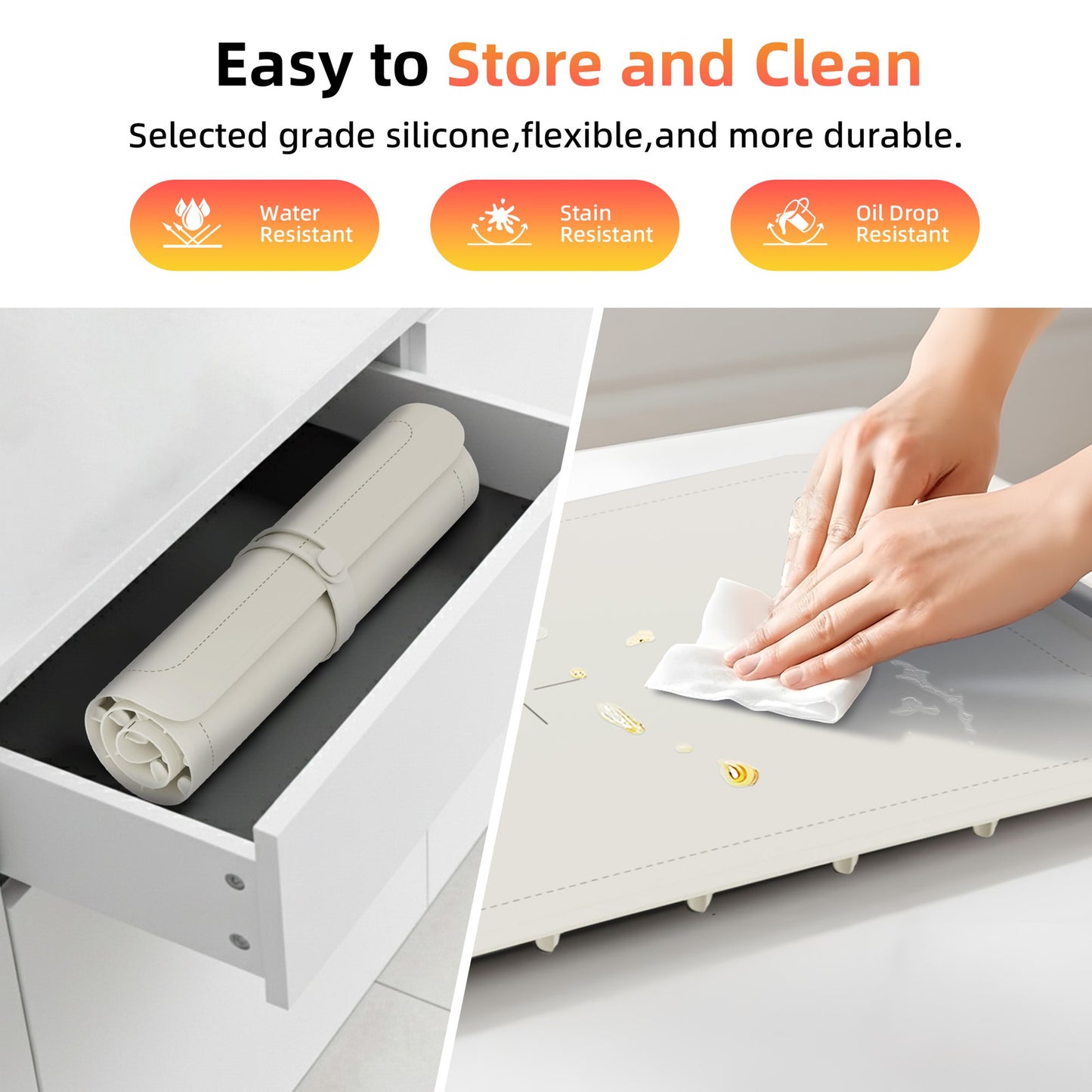 Auseo Food Warming Mat, Portable Silicone Electric Warming Tray, Warming Mat for Food for Buffets Party and Home Daily Use, 3 Level Temperature, 4 Hours Auto-Off, Easy to Clean, White