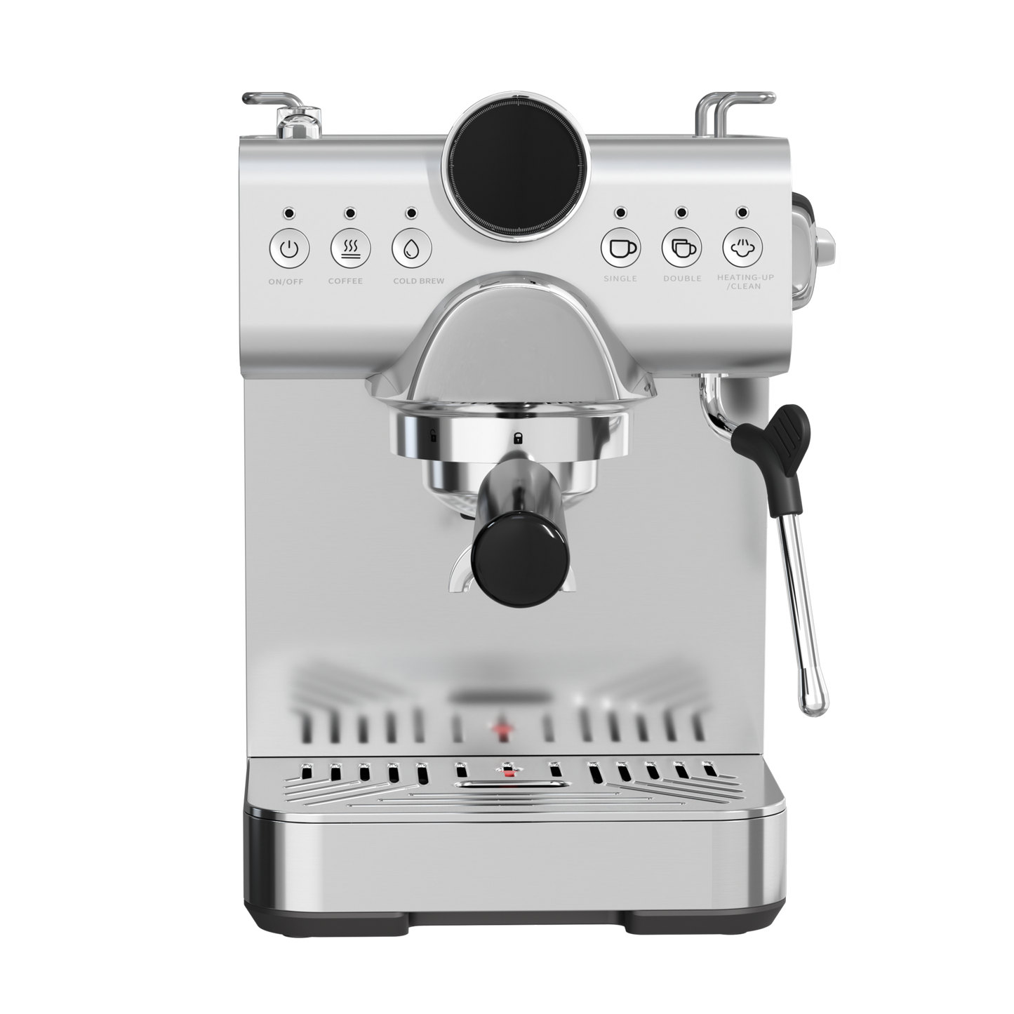 Auseo Pro Espresso Machine with Cold Brew & Milk Frother, 20-Bar Pressure Coffee Maker, Smart LED Display & Compact Stainless Steel Design for Lattes/Cappuccinos
