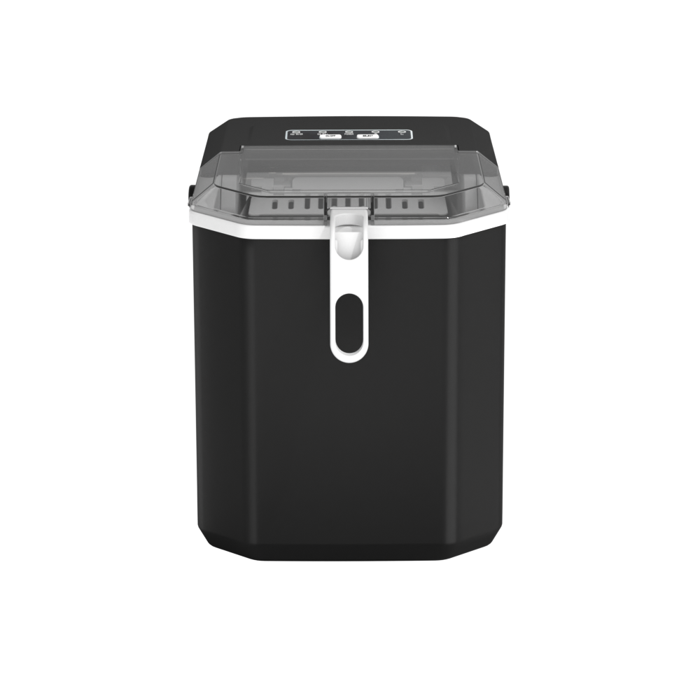 Auseo Bullet Ice Maker with Ice Basket/Scoop/Handle, Self-Cleaning, 9Pcs/6-12Min, 26Lbs/24H for Home/Office/Bar/Party, Black