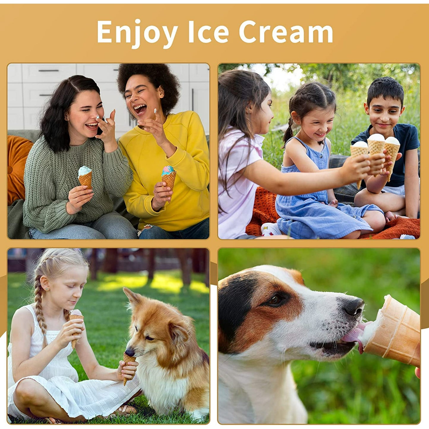 Auseo 1.5qt Ice Cream Maker with Compressor,Electric Automatic Ice Cream Machine,20lbs