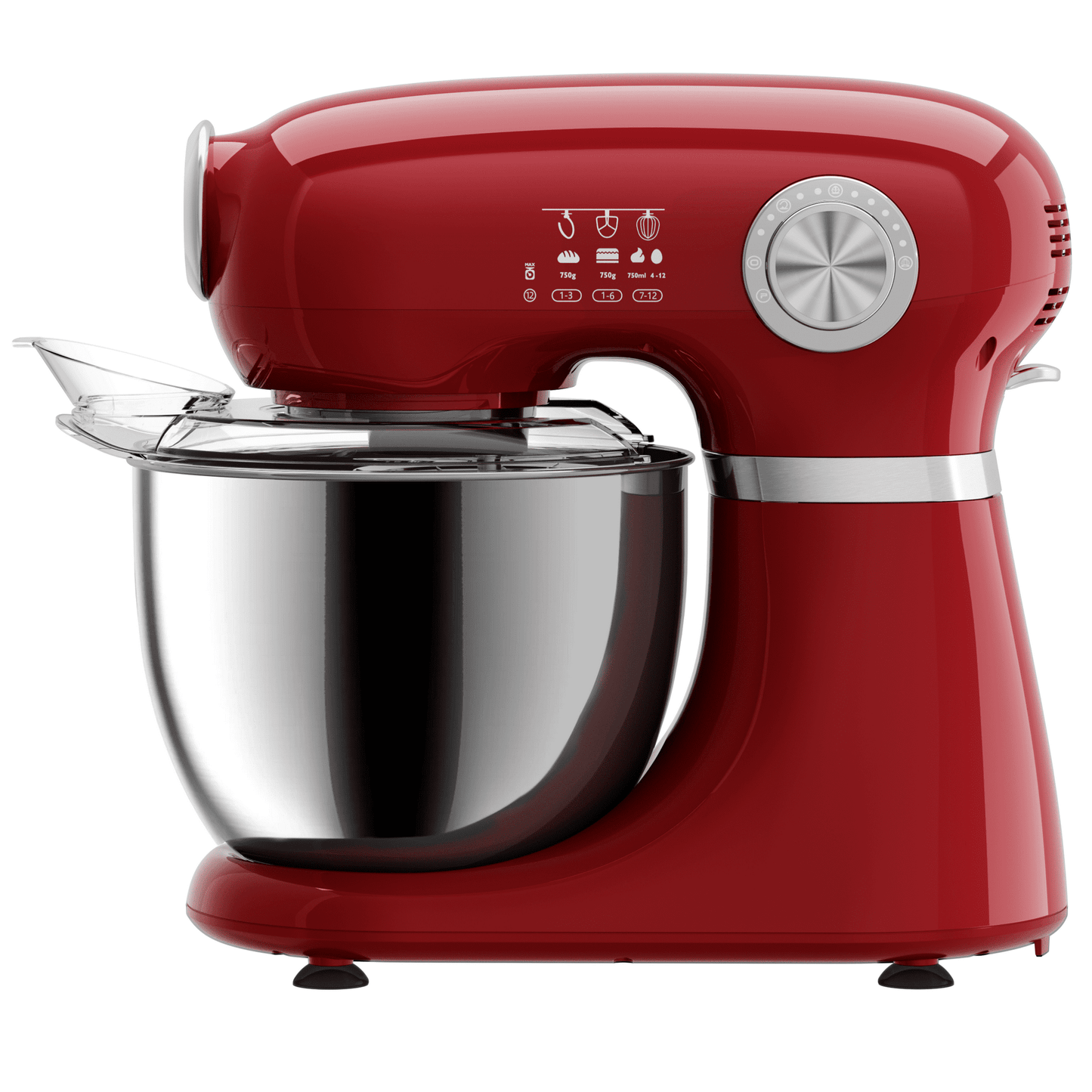 Auseo New Stand Mixer,6-QT 12-Speed Tilt-Head Kitchen Electric Mixer with Bowl, Dough Hook, Beater, Whisk for Most Home Cooks, (Empire Red)