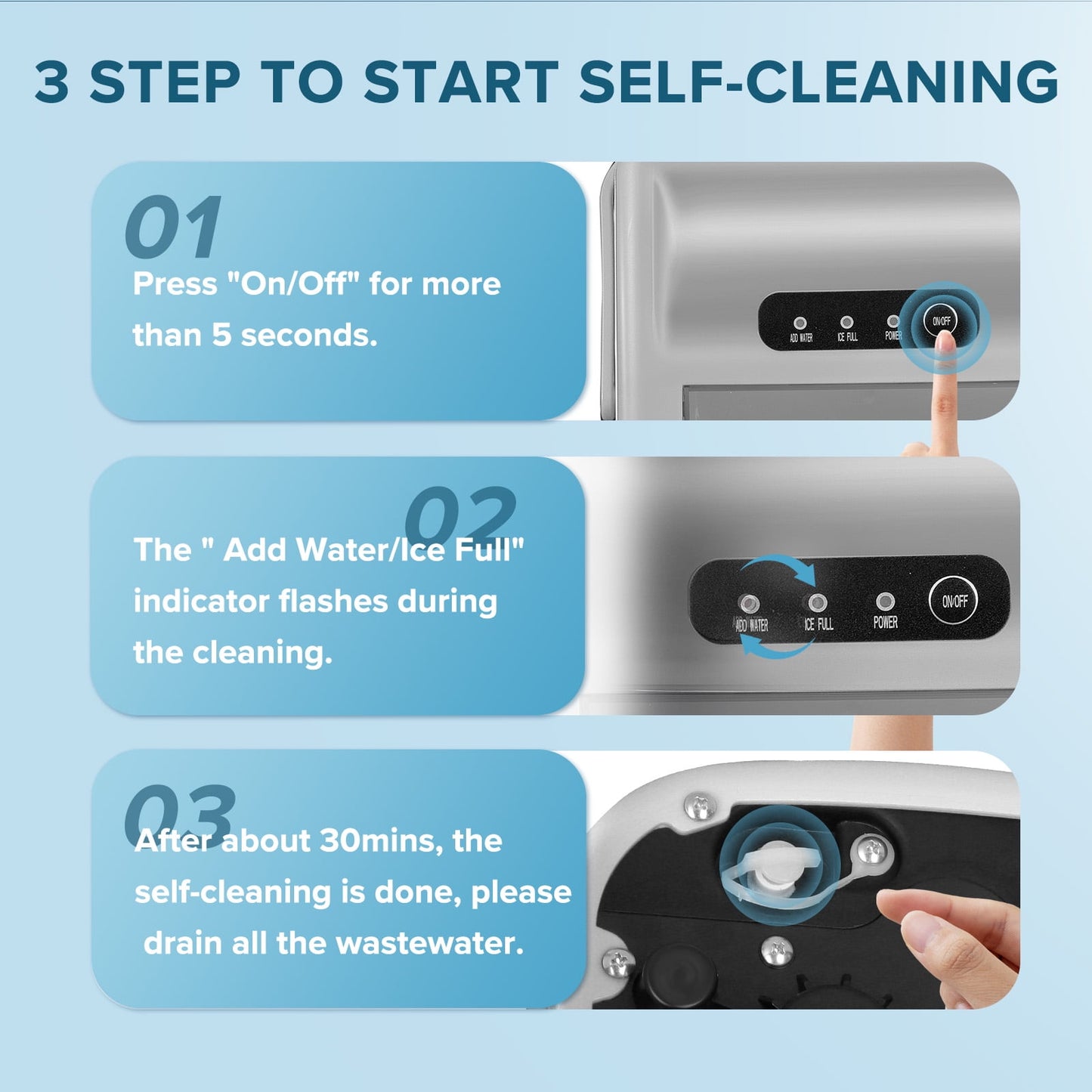 Auseo Countertop Ice Maker 26lbs/24H, 9 Bullet Ice Make in 6 Mins, Portable Ice Machine with Self-Cleaning, Gray