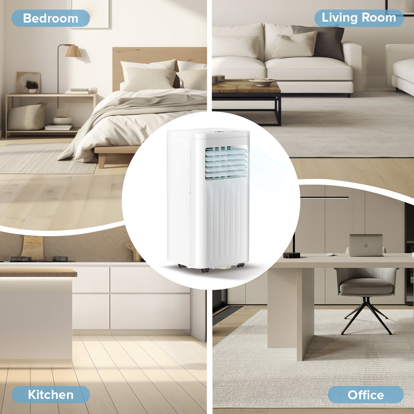 Auseo 5000BTU (8000BTU ASHRAE) Portable Air Conditioner/Dehumidifier/Fan/Sleep, 4-in-1 Portable AC Unit, Remote Control