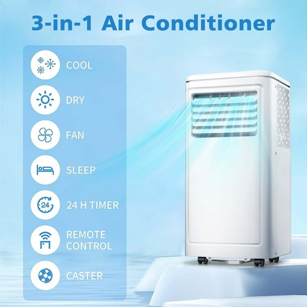 Auseo Portable Air Conditioners Fan with Remote Control，12,000 BTU Air Conditioner Portable up to 300 Sq. Ft