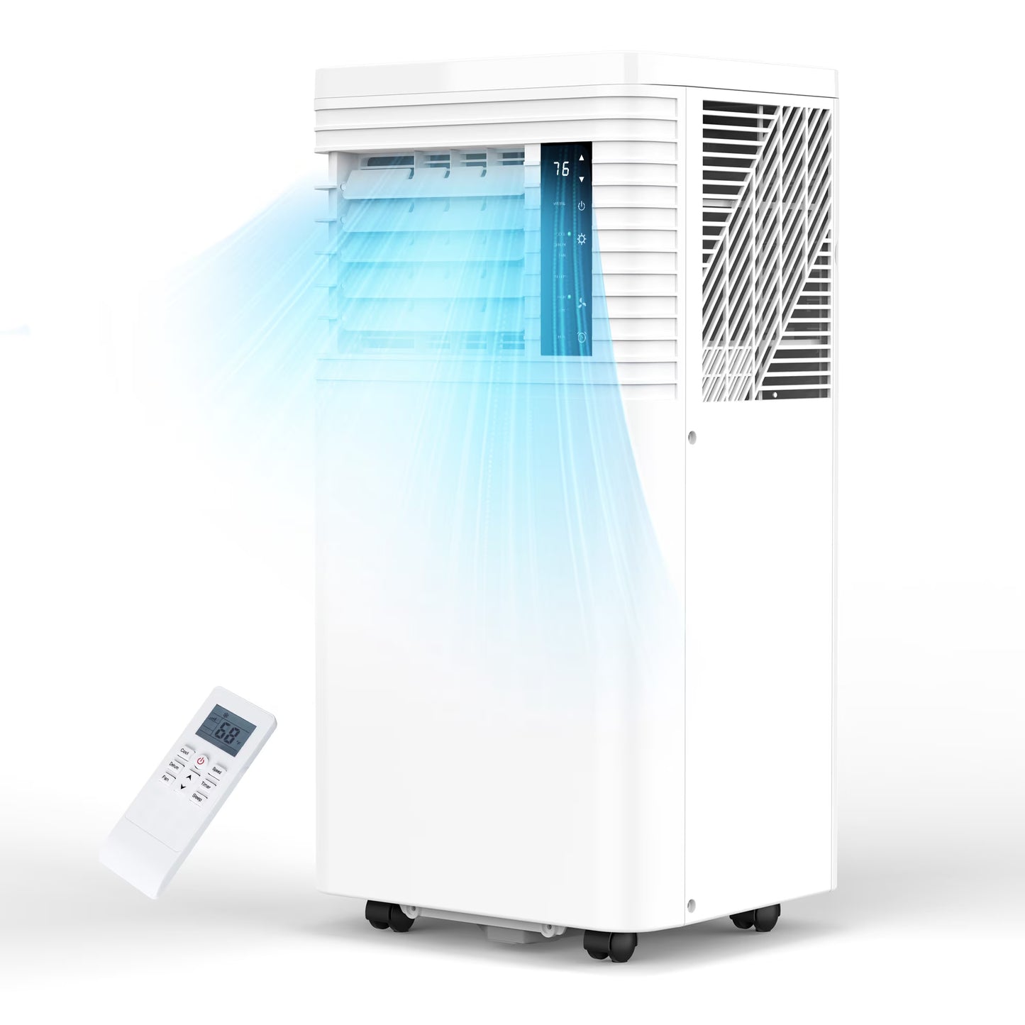10,000 BTU Portable Air Conditioner - Cools Up to 550 Sq. Ft., 5-in-1 Portable AC Unit for Rooms with Remote Control, Sleep Mode, 24H Timer, for Bedroom, Dorm, Apartment