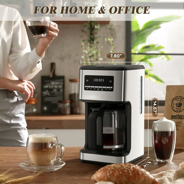 Auseo 14-Cup Drip Coffee Maker，suitable for home kitchen, coffee shop