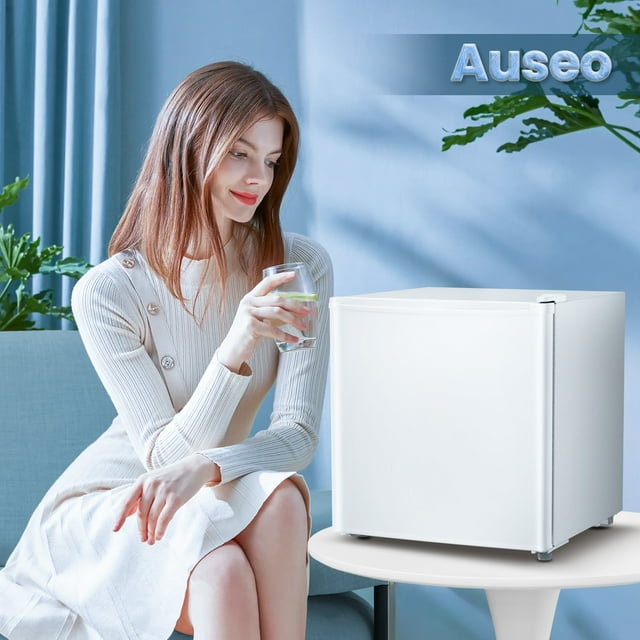 Auseo 1.7 cu.ft. Compact Refrigerator Mini Fridge, Retro Style, Low Noise & Energy Saving, Adjustable Temperature, for Kitchen/Office/Apartment/Dormitory-White