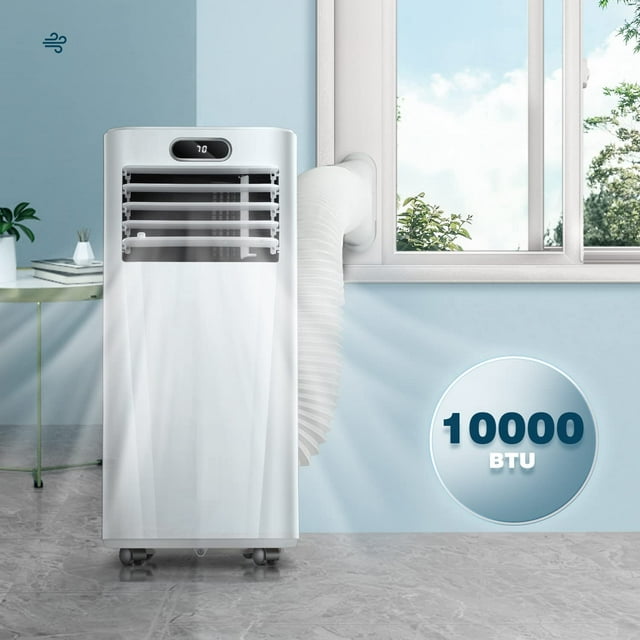 Auseo 6000BTU (10000 BTU ASHARE)Portable Air Conditioners,3-in-1 with Dehumidifier/Fan/Sleep Modes - Ideal for Rooms up to 450 Sq.ft, White