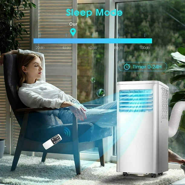 Auseo 5000 BTU (8000 BTU ASHRAE) Portable Air Conditioner, AC, Cools 200sq. ft, 24H Timer, Quiet Operation, Window Fan, 2 Fan Speed for Bedroom Office Home