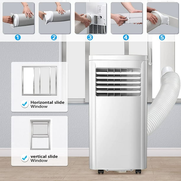 Auseo 6000 BTU (10000 BTU ASHRAE) Portable Air Conditioner, AC, Cools 300sq. ft, 24H Timer, Quiet Operation, Window Fan, 2 Fan Speed for Bedroom Office Home