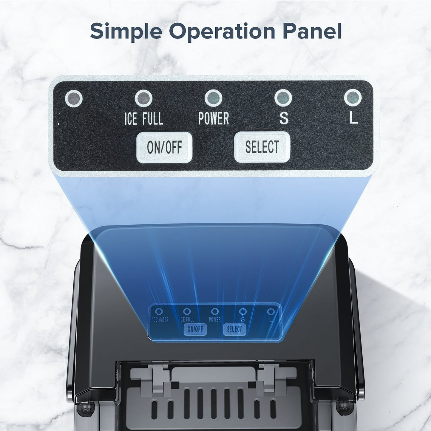 Auseo Portable Ice Maker Machine, Ice Maker Countertop with Handle, 26lbs/24H, 2 Sizes of Bullet Ice Cubes, 8Pcs/6-13Mins, Self-Cleaning, for Home/Office/Party, Black