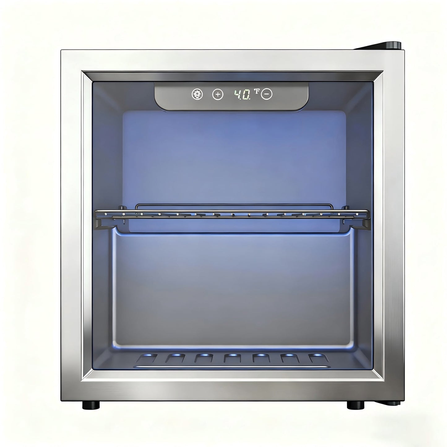 Auseo 55 Cans Mini Beverage Refrigerator & Wine Cooler with Seamless Stainless Steel Glass Door, Mini Fridge for Bedroom /Home/Office