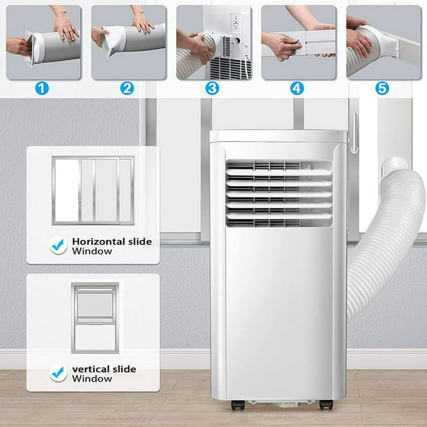 Auseo 5000 BTU (8000 BTU ASHRAE) Portable Air Conditioner, AC, Cools 200sq. ft, 24H Timer, Quiet Operation, Window Fan, 2 Fan Speed for Bedroom Office Home