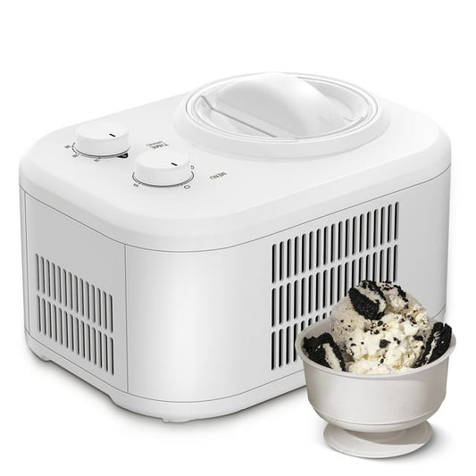 Auseo 1.0qt Ice Cream Maker - Compressor, Electric - No Pre-Freezing - Keep Cool Function - No Salt Needed - Includes Gelato, Sorbet, Frozen Yogurt - 1qt Capacity