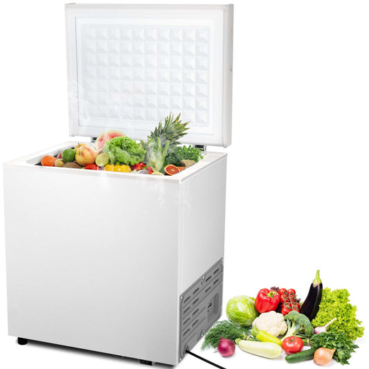 Auseo 1.8 Cubic Feet Chest Freezer Free Standing Top open Door Compact Freezer with Adjustable Temperature-White