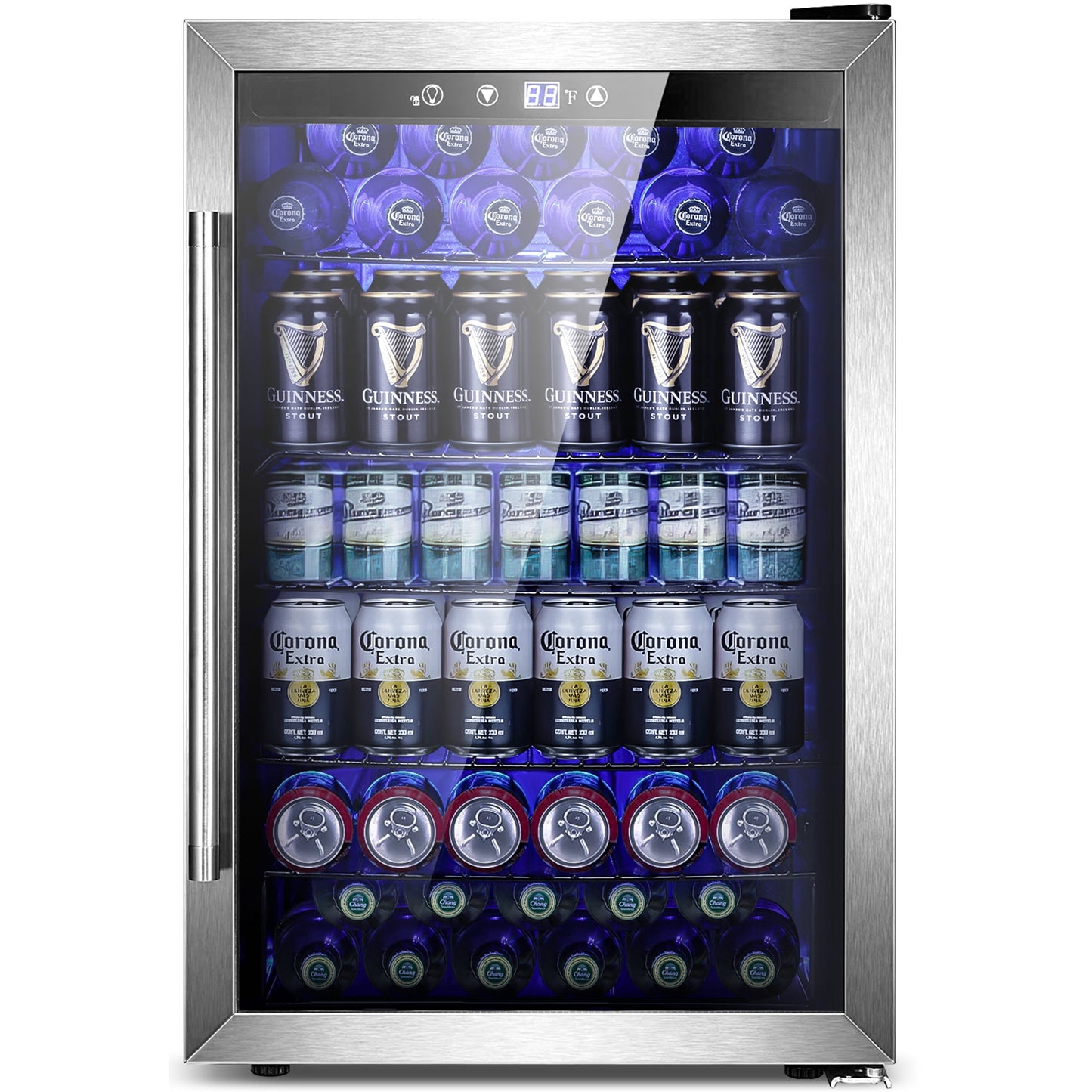 Auseo 180 Can Beverage Refrigerator Cooler, Mini Fridge with Glass Door for Soda, Beer or Wine for Bar/Office/Home