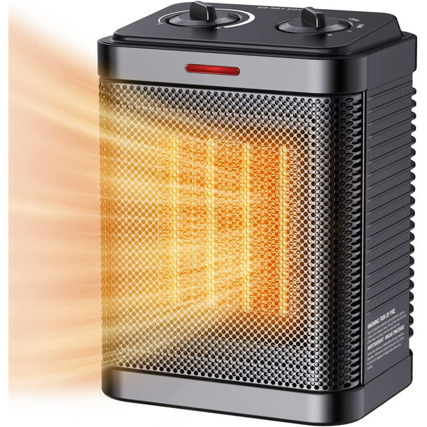 Auseo 1500W Space Heater for Indoor Use, Portable Electric Heater 2S Rapid Heating, Small Space Heater with Thermostat, PTC Ceramic Heater with Tip-Over and Overheat Protection