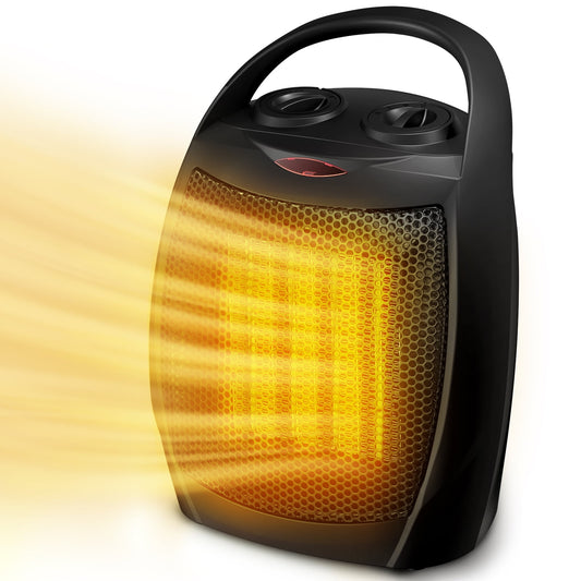 Auseo 1500W Space Heater for Indoor Use, Portable Electric Heater 2S Rapid Heating, Small Space Heater with Thermostat