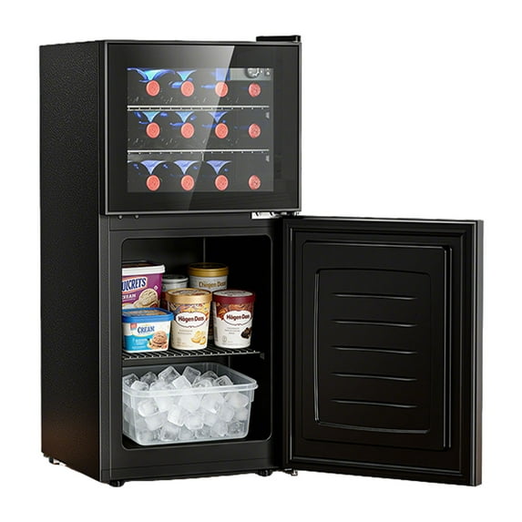 Auseo 2.6 cu.ft. Mini Fridge With Freezer,Freestanding Small Beverage Refrigerator,Wine Cooler Refrigerator for Home/Office/Bar
