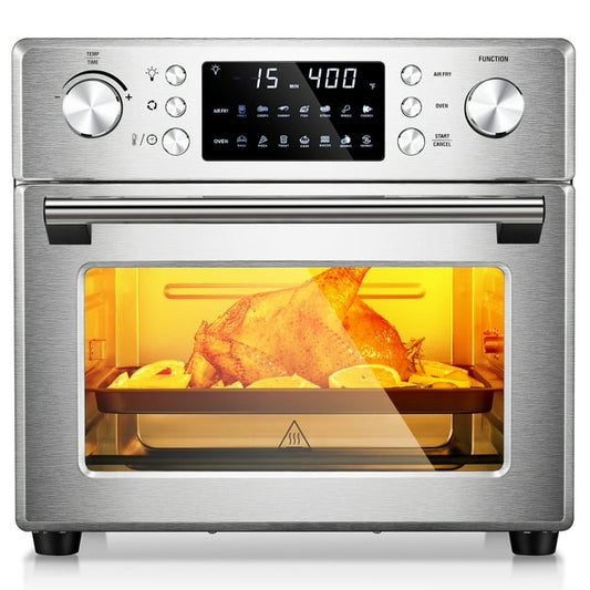 Auseo 26QT Multifunctional Stainless Steel Air Oven With Rotisserie Dehydrator, Healthy Cooking With Recipe, Built-in Timer, Thoughtful Light Button