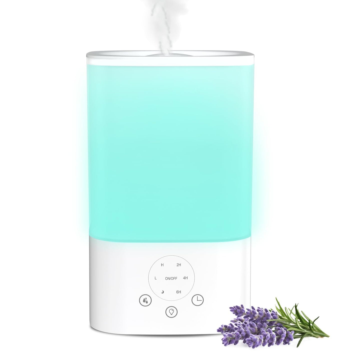 Auseo 3.2L Cool Mist Humidifier, Top fill Humidifier, 7 Color LED Light, 360°Nozzle & Quite Ultrasonic Humidifier, 40H Runtime, Tap to Operate