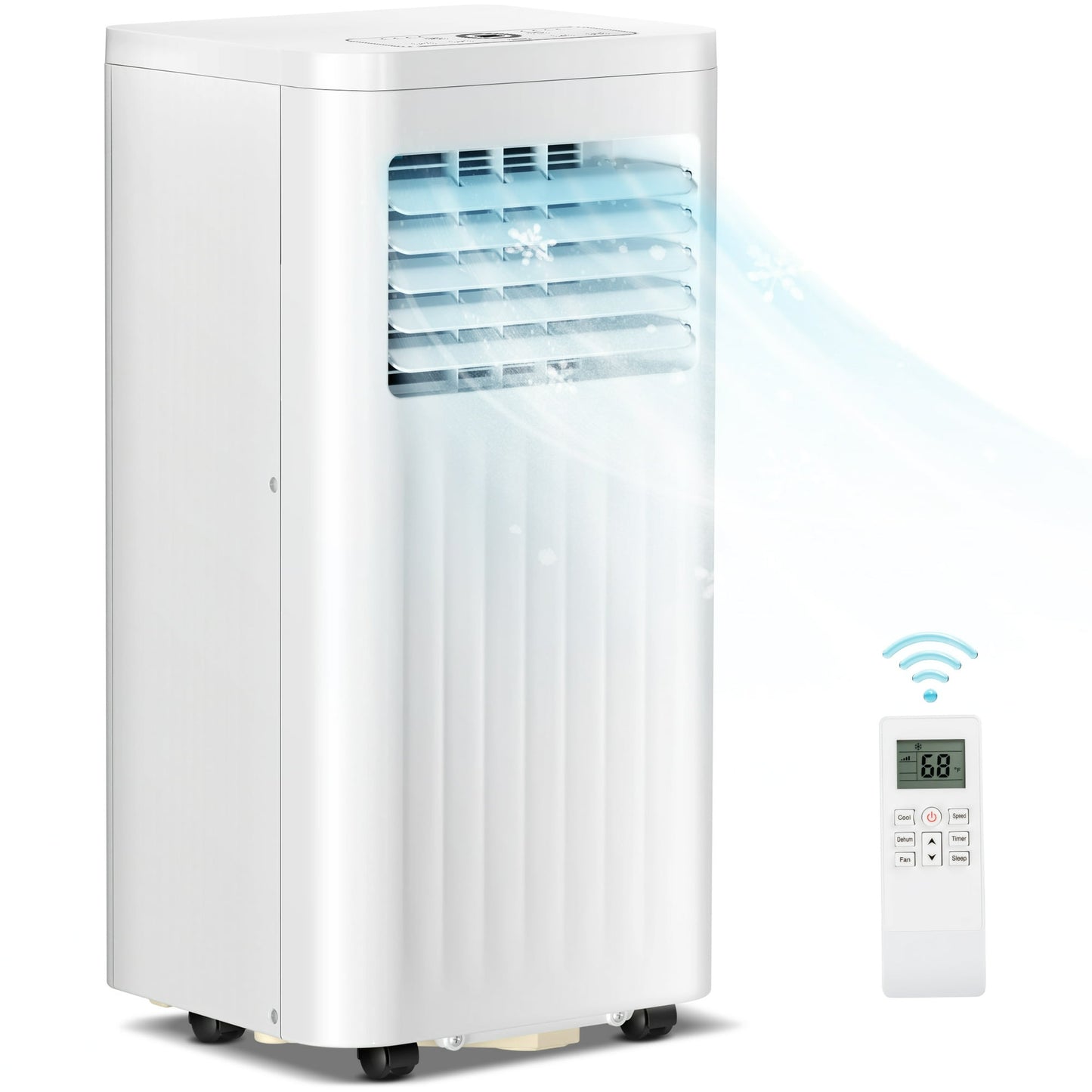 Auseo 6,000BTU( 10,000BTU ASHRAE) Portable Air Conditioner, Dehumidifier, Fan, 3 in 1 AC with 24-Hour Timer