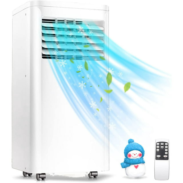 Auseo 6000 BTU (10000 BTU ASHRAE) Portable Air Conditioner, AC, Cools 450sq. ft, 24H Timer, Quiet Operation, Window Fan, 2 Fan Speed for Bedroom Office Home