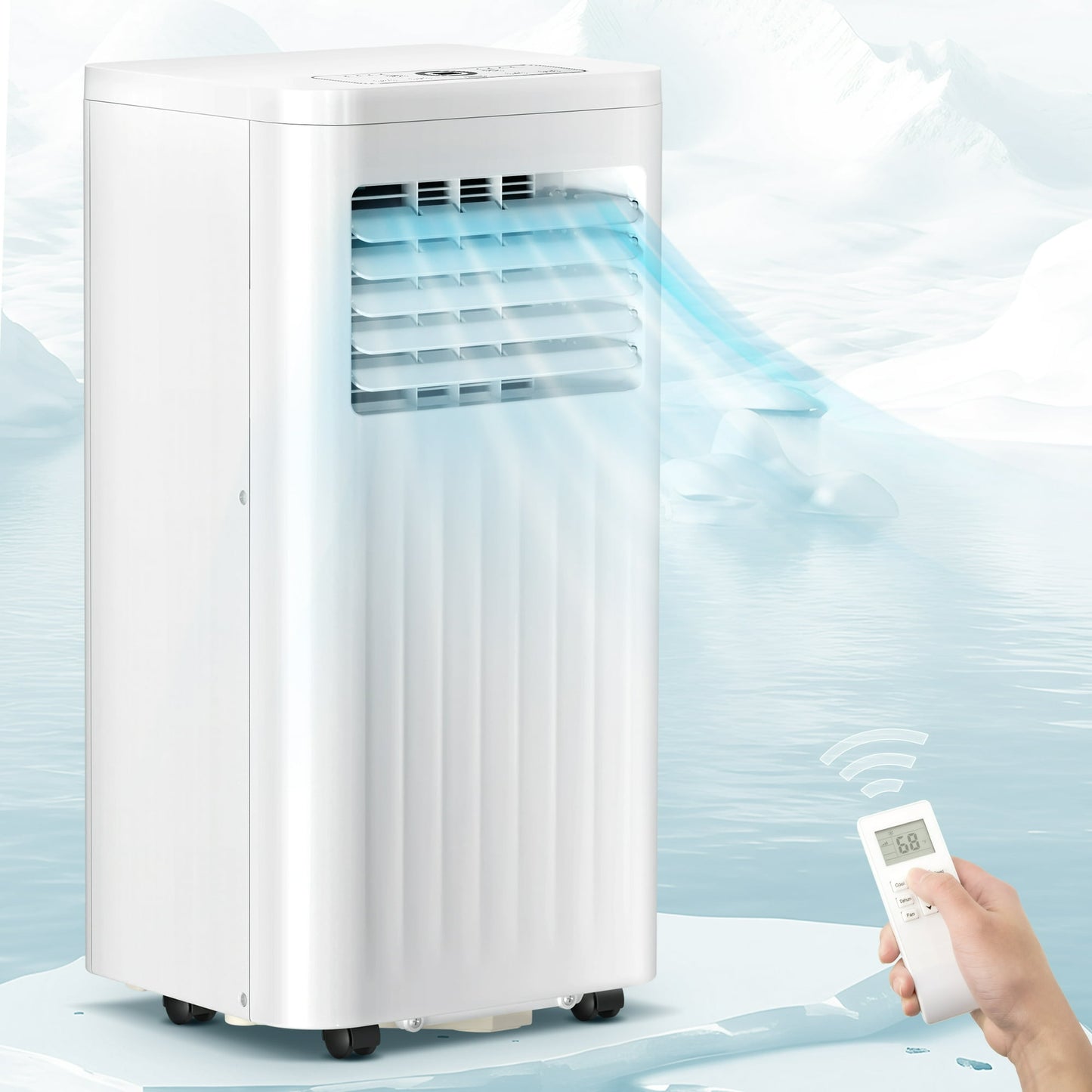 Auseo 6000BTU( 10000BTU ASHRAE) Portable Air Conditioner/Dehumidifier/Fan, 3-in-1 Portable AC, Remote Control