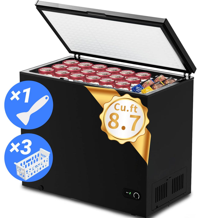 Auseo 8.7 cu. ft. Chest Deep Freezer with Adjustable Temperature, Free