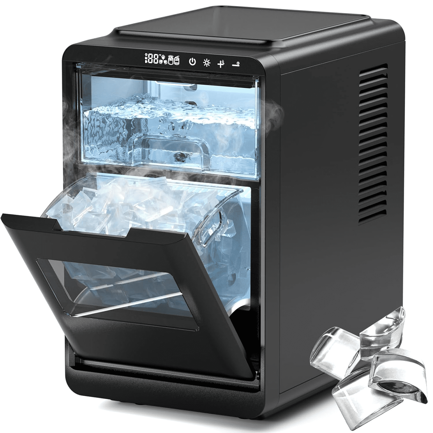 Auseo Crescent Ice Maker Countertop, 16pcs Crystal Clear Ice Cubes in
