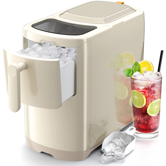Auseo Portable Ice Maker Countertop, 18lbs/24H,  6Pcs/6Mins, Self-Cleaning, for Home/Office/Party, White
