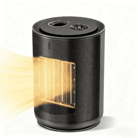 Auseo Space Heater Small,1500W Portable Electric Heater for Indoor Use, PTC Ceramic Fast Safety Heat for Bedroom, Office