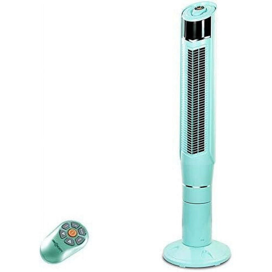 Auseo Tower Fan, Standing fan oscillating, Room Fan, Portable Bladeless, Quiet Floor Fan with Remote Control, 8 Speeds&3 Modes, 24H Timer for Bedroom/Home/Office/Living Room, (47-inch, Green)